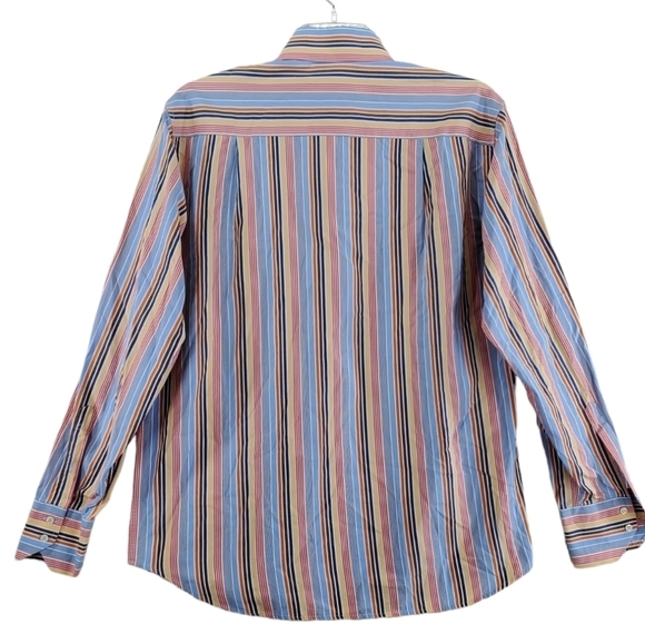 Altemflower Shirt Mens L 16.5 42 Colorful Striped Button Down Long Sleeve Pocket - Picture 9 of 16